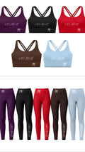 (Matching set) Strappy Criss-Cross Sports Bra   +    High Waisted Yoga Leggings