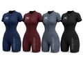 Women's Quarter-Zip Short Sleeve Romper