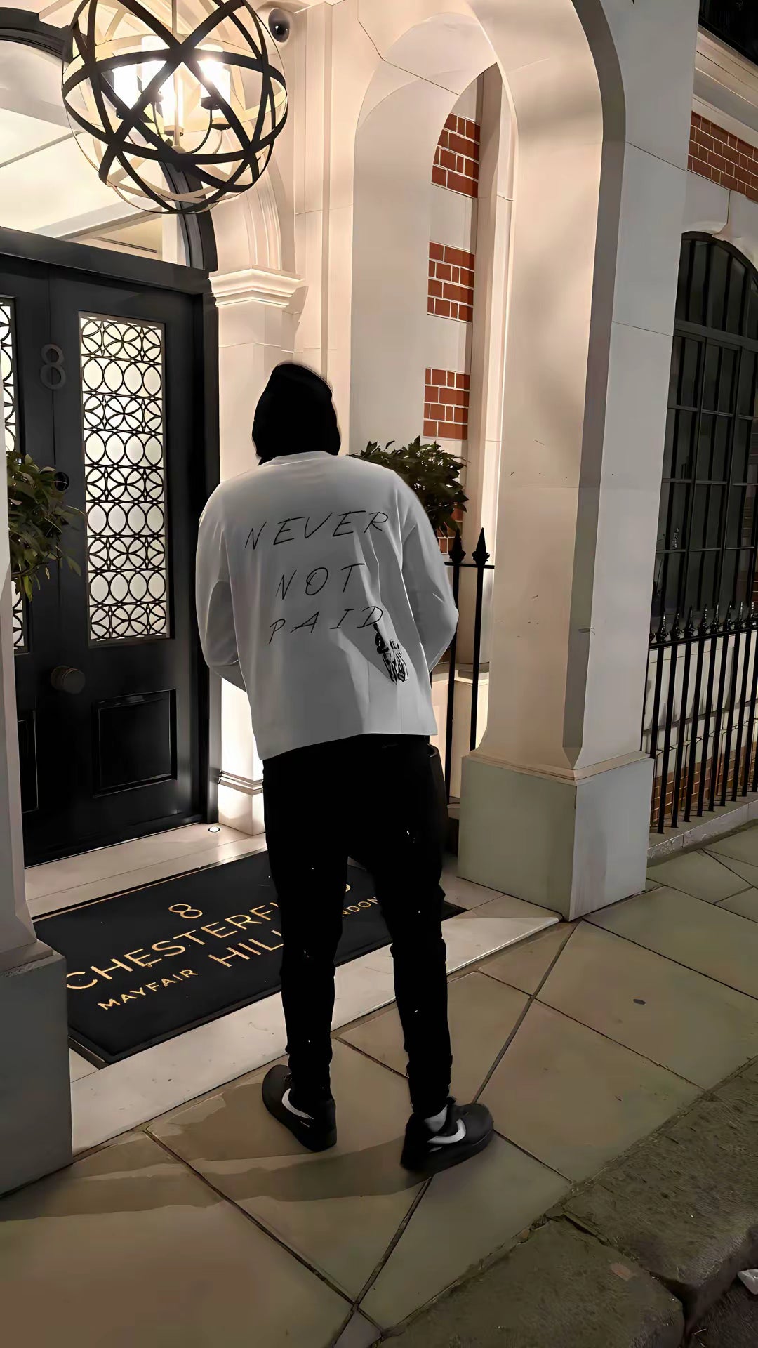 NEVER NOT PAID WHITE LONGSLEEVE
