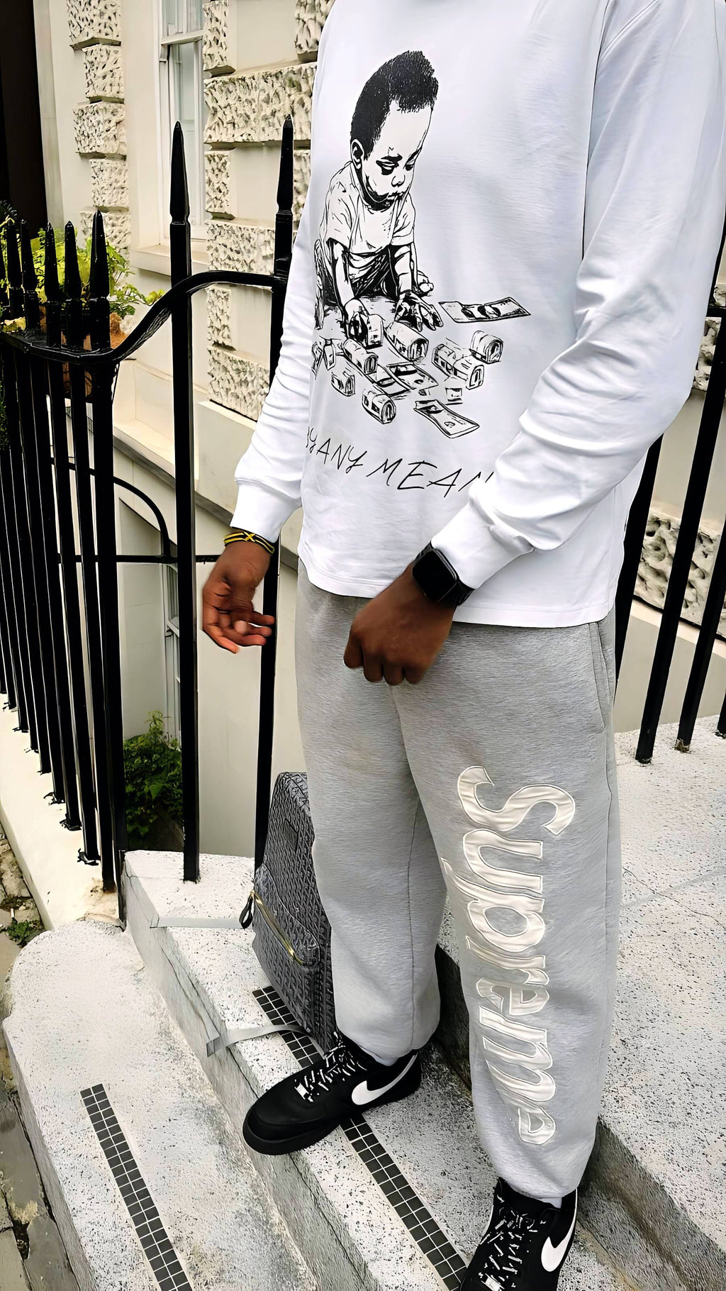 NEVER NOT PAID WHITE LONGSLEEVE